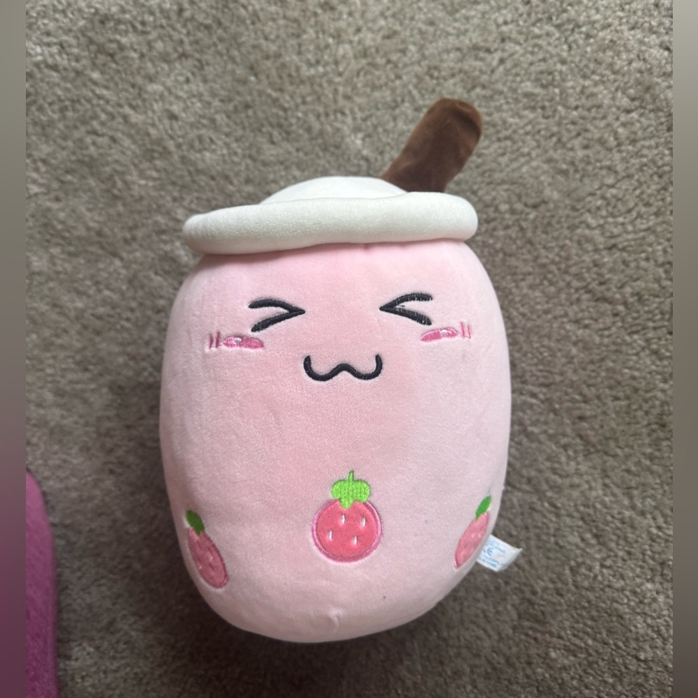 Pink Plush Bubble Tea Toy Gift for Kids